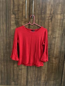 Red Flared Top