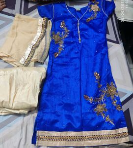 Blue Embroidered Kurta Set