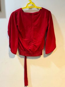 Red Y2k Strap Top