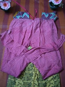 Mustard And Pink Kurta With Pant