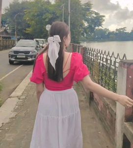 Pink Puff Sleeve Top & Skirt