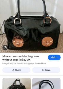 Mimco Black Patent Leather Shoulder Bag