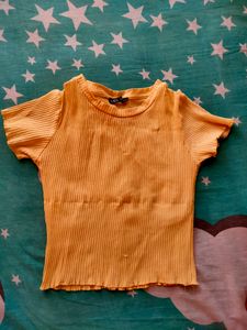 Zara yellow crop Top