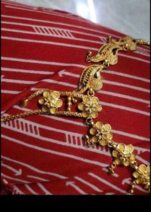 Jwellery Set With Earning Golden Polish New