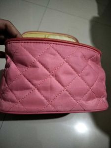 Quilted Pink Makeup Bag