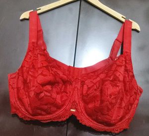 Red 🔴 Lace Net Bra For 46 Bust
