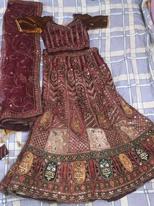 🆕 Elegant Maroon Velvet Lehenga Choli