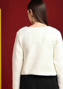 Cozy White Cropped Sweatshirt