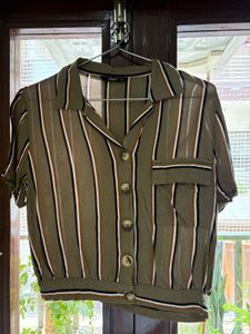 ONLY Striped Button-Down Shirt