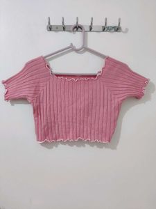 Peach Acrylic Crop Top