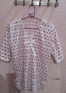 White Printed Kurti
