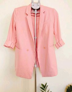 Pink Casual Blazer