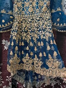 Blue Heavy Lehenga For Kids.