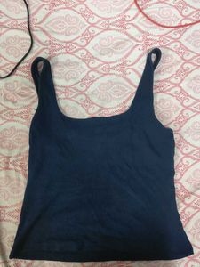Navy Blue Square Neck Tee