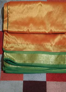Orange & Green Saree