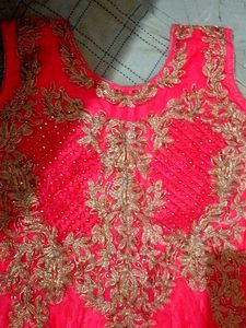 Elegant Pink Embroidered Saree