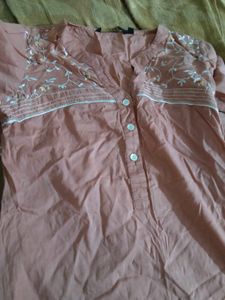Embroidered Kurta And Top Combo Of 2