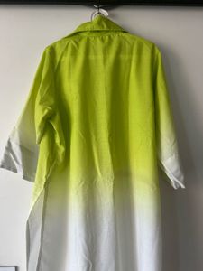 Lime Green Ombre Button-Down Dress XL, XXL