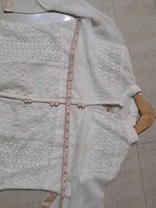 off white and golden kurti With Bottom