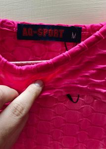 Pink Textured Top for Gym