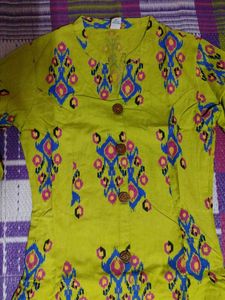 Green Printed Kurta