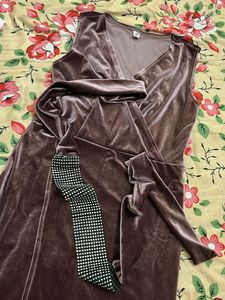 Velvet Dress With A Belt