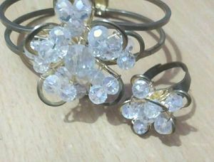Crystal Ring and Bangle Set