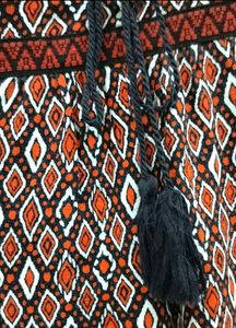 Red Printed Tie-up Neck Blouse
