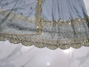 Elegant Grey Embroidered Kurta 3psSet