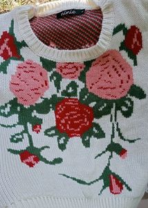 Beautiful Oversized White Woolen Sweater