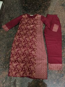 Elegant Maroon Kurta Pant Set
