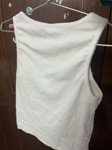 White Cut Out Tank Top