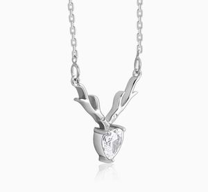 Anushka Sharma Silver Deer Heart Necklace