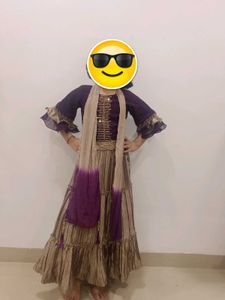 Girls Ethnic Dress & Scarf