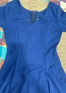 Navy Blue Fit &amp; Flare Dress