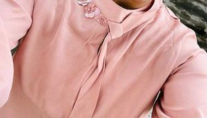 Blush Pink Tie-Neck Blouse