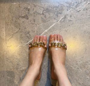 Pink Chain Detail Slides