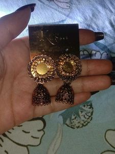 Gold-Tone Jhumka Earrings