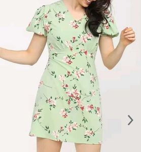 Floral Puff Sleeve Mini Dress