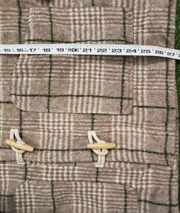 Imported Cozy Plaid Toggle Coat