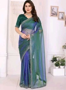 Blue & Green Saree