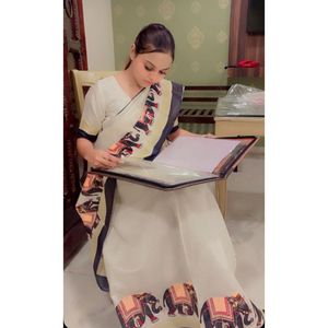 Elegant White Saree