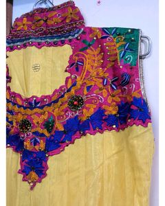 Patterned anarkali Yellow Dress 🟡