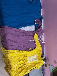 Yellow Printed Kurta