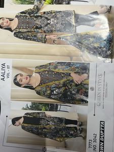 Pakistan Black Aaliya Vol-07 Lawn Dupatta Suit