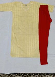 yellow kurti and red leggings