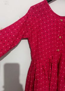 Bandhani Print Pink Short Kurti
