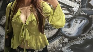 Lime Green Blouse.