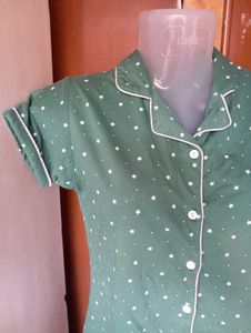 Green Polka Dot Pajama Set