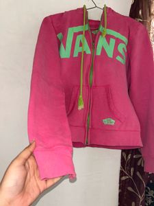 Pink Vans Zip Hoodie (Size S)